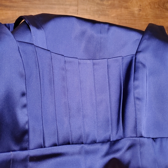 Calvin Klein Blue Stretch Silky Pleated Dr… - Picture 2 of 5